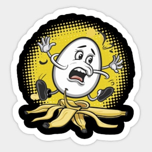 panic eggs and banana peels Sticker